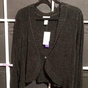 NWT-CATHERINE BLACK VELVETY SHRUG 1X
